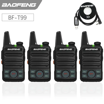 2/3/4PCS BF-T99 MINI UHF Baofeng Walkie Talkie 400-470MHz Dupla PPF Pequeno e Compacto Duas Vias de Rádio Com Fone de ouvido Criança Brinquedo de Intercomunicação