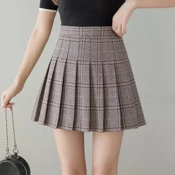Xadrez saia por favor, saia da primavera e do verão de cintura alta 2021 novo Uma saia em forma de saia curta crianças Sexy minissaia