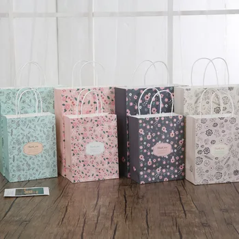 Floral fresco sacos de presente de papel de moda sacola de compras festa de Casamento caixa de presente de empacotamento
