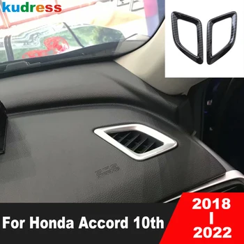 Para Honda Accord 2018 2019 2020 2021 2022 Fibra De Carbono Painel Do Carro Condição Do Ar De Ventilação Tampa Da Tomada Da Guarnição De Interiores Acessórios