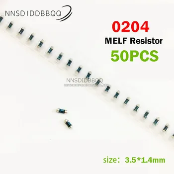 50PCS SMD Resistor MELF 0204 10R 10Ω 1% Cor Anel de Cilindro de Metal Filme Resistor de Precisão
