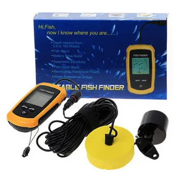 Portátil inventor dos Peixes de sonar Sonar Lcd Sirenes de Eco Fishfinder sonar para Pesca de Cabo de Sonar Fish Finder