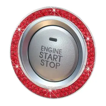 Prima o botão Iniciar o Botão Bling Strass Liga de Zinco de Botão de pressão Anel de motores Automotivos Brilhante Botão de Acessórios Para CA Botões de Direcção