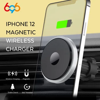 696 Matriz sem Fio de Carregador de Carro Para o iPhone 13 12 Por Max/12 13 Mini/12 Pro Carro, Titular do Telefone, Qi Rápido Magnético Carregadores sem Fios