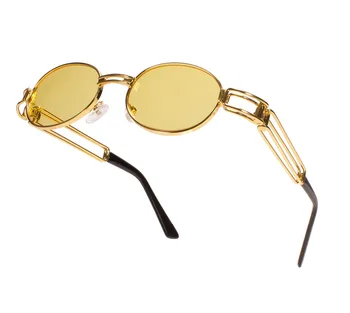 Agstum Unissex Retrô Armação de Metal Clássico Completo Aro Oval Óculos de Óculos de sol UV400