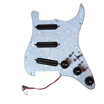 SSS Carregado Strat Pickguard Multifunções com Dupla Hot Rail de Alta Saída Captadores 4 Corte Simples Interruptor Para Guitarra Fender