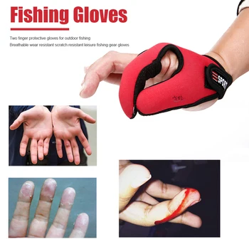 Proteção solar UV Metade do Dedo de Luva de Pesca Luvas Anti-corte Dois Dedos Luvas de Protecção Exterior de Acessórios de Pesca