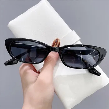 Retro, Óculos estilo Olho de Gato Pequeno Quadro Oval Óculos de Sol Marca de Moda de Designer de Óculos Vintage UV400 Óculos Óculos de sol Para Mulheres 