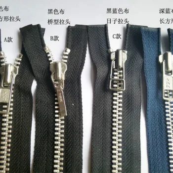 10 Pcs/muito Barato Abastecido Zíper Ykk de Metal de Alumínio Única Extremidade Aberta Preto Azul Escuro para Jaqueta Casaco de Inverno Acessórios de Costura
