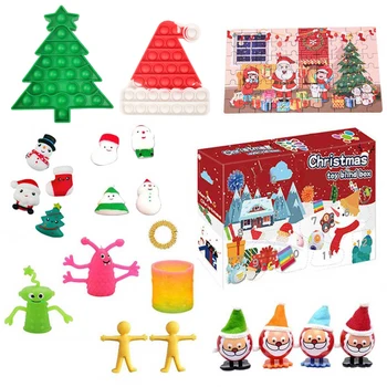 2021 Calendário De Advento Com 24 Pequeno Aperto Brinquedos Decoração De Natal Para A Casa De Adultos, Crianças Adoráveis Inovadora Caixa De Presente De Natal