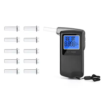 EEK-Marca Profissional do Bafômetro Portátil Respiração Display Digital Verificador do Álcool com 10 Boquilhas