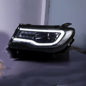 Estilo carro conjunto do Farol de LED Xenon luzes Diurnas Frente da Lâmpada do Sinal de volta Iluminação Para Jeep Compass 2017-2019