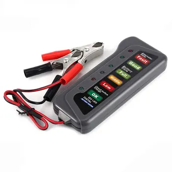 12V da Bateria do Carro Testador 6 DIODO emissor de Luz Digital Automático Alternador de Carga de Testador de Carro de Moto Ferramenta de Auto Diagnóstico