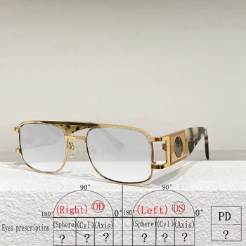 O ouro, a Prata Cinza Preta Quadrado de Metal masculinos de Alta Qualidade Óptica Prescrição Copos Grandes 4671 Moda das Mulheres de Óculos