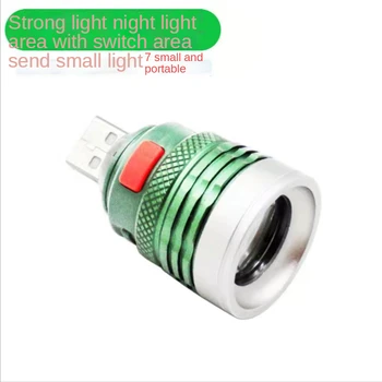 Liga de alumínio USB Suporte da Lâmpada de DIODO emissor de Luz do Acento Lanterna de Alimentação Móvel de Carregamento do Tesouro da Lâmpada Destaque Com Interruptor