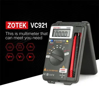 VC921 4000 Contagens de LCD, Mini Multímetro Digital Tensão de Resistência Capacitância Dobrável Multimetro Tester Elétrica