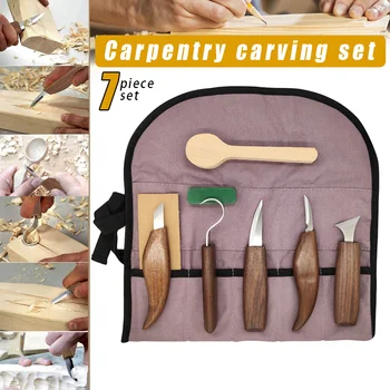 7pcs/set Cinzel de Cortador do Woodworking Mão Conjunto de ferramentas de Escultura em Madeira Cortador de DIY Talha Escultural Ferramenta Em Stock