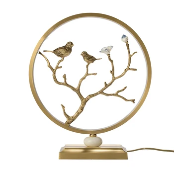Criativo de cobre de área de trabalho ornamentos de luz Pássaros na árvore, casa, decoração de sala de estar com TELEVISÃO de gabinete suave decoração