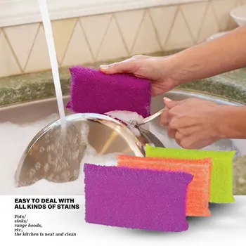 3pcs Cozinha Casa de Banho Ferramenta de Limpeza, Esfregue uma Esponja Reuseable Dupla Face Não Zero