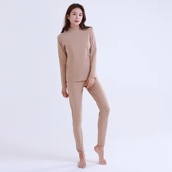 Mulheres Térmica de roupa interior de Inverno de Gola alta ceroulas Mulheres termo de Roupas Pijama 2020 Moda de Nova Engrossar Sleepwear