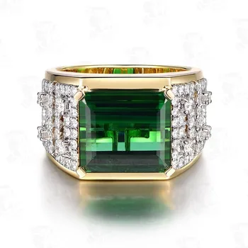 Geometria Quadrado Verde Zircão Anéis Para As Mulheres Do Vintage Grande Anel De Senhoras De Casamento, Anéis De Promessa Da Moda Feminina Embutidos Anéis De Cristal