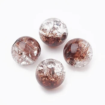 500 g de Esferas de Acrílico Transparente Crackle volta de Estilo Sienna 8x7mm Buraco: 2mm sobre 1840pcs/500g