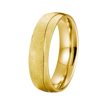 Cor de ouro homens anel de titânio de aço inoxidável do anel de casamento Aniversário de jóias de luxo gratuito de transporte
