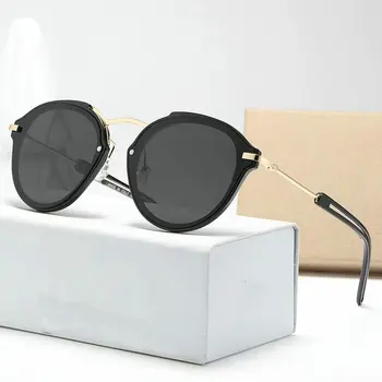 Retro Liga de Óculos de sol das Mulheres de Metal Redondo Óculos de sol das Mulheres do Vintage Oval Óculos de Sol para Homens de Luxo Designer Gafas De Sol