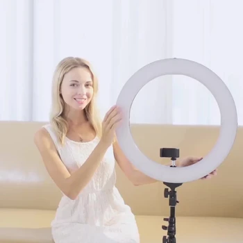 Amazon Venda Quente Zomei 18 cm 2700-5500K Dimmable fotográfica, iluminação círculo do anel de luz da lâmpada ao Vivo disparo studio de maquiagem