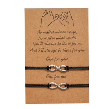 Infinity Charme Cartão de Pulseira Desejo-Lhe Presente do reino UNIDO Casal Amante Me Promessa Amizade