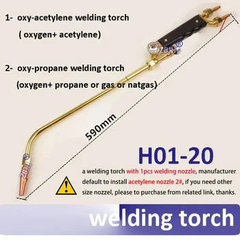59cm de Injecção tipo de tochas tocha de soldagem oxi-acetileno de oxi-propano gás oxigênio tocha com 1pcs soldagem bico H01-20