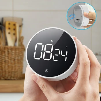 Magnético Timer de Cozinha Digital Temporizador com 3 Níveis de Volume para Cozinhar Chuveiro Manual de LED Eletrônico de Contagem regressiva