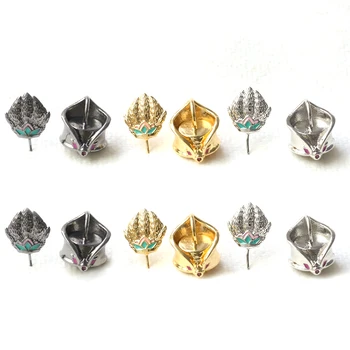 1pcs de cobre banhados a ouro genuíno retro estilo Chinês chapéu de Zhuge fã DIY feitos a mão da jóia barroca pérola pin materiais acessórios