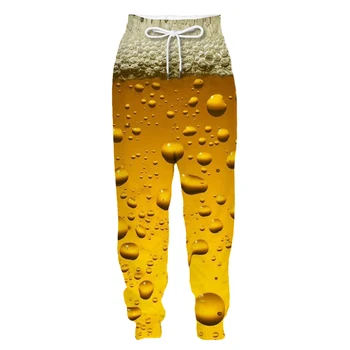 Nova Impressão 3D de Cerveja, Moda, Homens, Mulheres Fatos Crewneck Hip Hop Calça Tamanho Plus S-7XL Streetwear