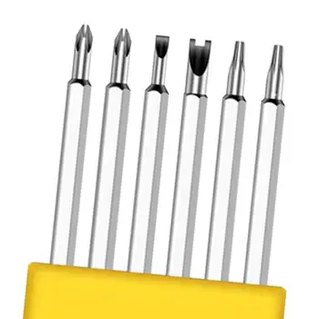 Aço cromo-Vanádio chave de fenda Magnética Bits com 6 Dupla-Face o Conjunto de Bits de Anti Slip Alça de Mão Ferramenta para a Eletrônica