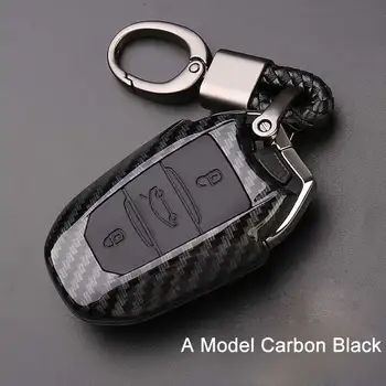 De fibra de carbono, carro de chave remota titular caso capa para proteger Peugeot 301 308 308S 408 2008 3008 4008 5008 Acessórios do Carro chave de caso