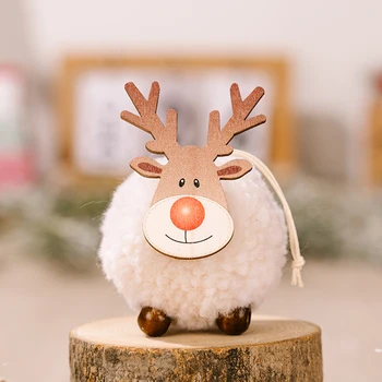 Decoração de natal Suprimentos Cordeiro Pompom Elk Atmosfera Árvore de Natal Pingente de Crianças Ano Novo de Presente de Natal Enfeites de Natal