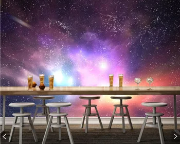 Papel de parede Galaxy espaço céu de Estrelas luzes 3d papel de parede do teto,sala de estar com televisão, sofá de parede crianças'room restaurante bar 3d mural
