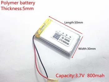 3,7 V 800mAh 503050 de Polímero de Lítio Li-Po li Bateria Recarregável de íon de células Para Mp3 MP4 MP5 móvel de GPS bluetooth