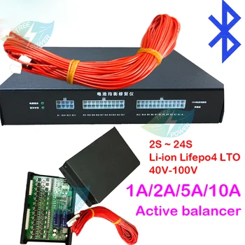 1A 2A 5A 10A Equilíbrio Bateria de Lítio Active Equalizador Bluetooth 2S ~ 24S BMS do Li-íon de Lifepo4 LTO Sistema de Balanceamento 4S Proteção