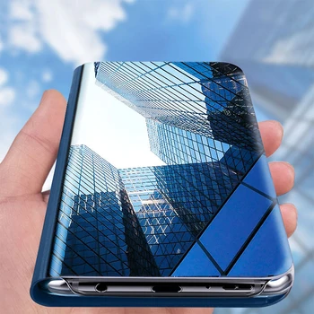 Smart Mirror Flip Case Para Samsung Galaxy A50 A51 A12 A32 A52 A71 A21s A42 A72 A70 A20e A81 A91 S21 A31 M12 S8 S9 S20 Além De Cobrir