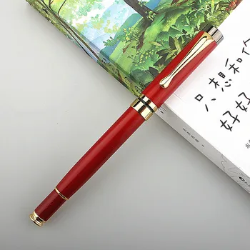 Alta Qualidade de 86 madeira vermelha Caneta Rollerball material escolar Caligrafia Assinatura Canetas de Tinta Para Escrever refil de Caneta de 0,7 mm; Média da Ponta