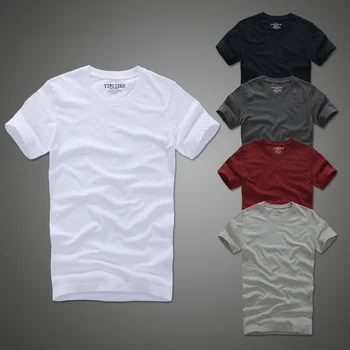 H351 algodão sólido t-shirt dos homens de manga curta camiseta