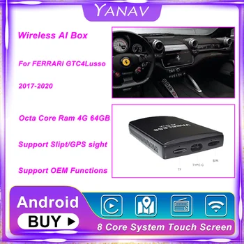 Carplay sem Fio Ai de Caixa Dual Bluetooth do Android Para a FERRARI GTC4Lusso 2017-2020 Automático auto-Rádio Multimédia Leitor de Smart Box HDMI