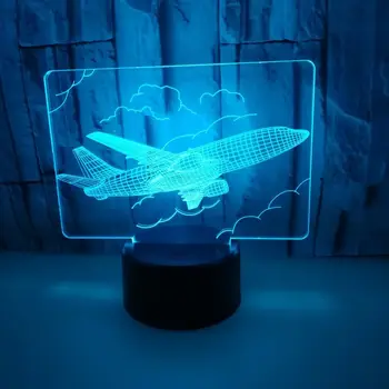 Criativo Aeronaves Presente Candeeiros de Mesa Para Livin Acrílico Colorido 3d Nightlight 3d Novidade de Produtos Eletrônicos Decorativa Lâmpada da Tabela