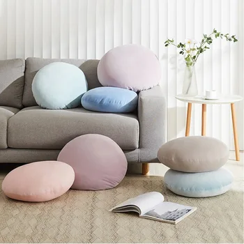 6pcs Simples de moda cor lisa volta para casa almofada almofada de cor sólida super macio e confortável respirável almofada estilo Japonês