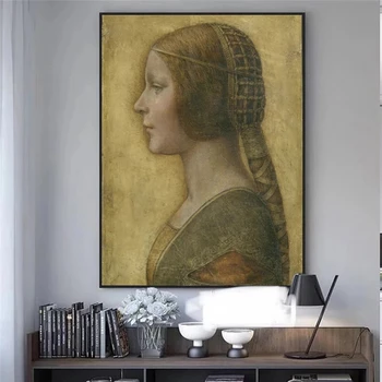 La Bella Principessa Pinturas Em Tela, Por Leonardo Da Vinci Famosos Cartazes De Impressões De Arte De Parede Abstrato Fotos De Decoração De Casa De Cuadros