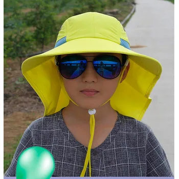 2019 New Kids 99.9% UV Bloco Chapéu de Pesca Chapéus Menino Crianças ao ar livre Praia Viagem Acampamento Caminhadas, Pesca de Proteção solar Ampla Pac