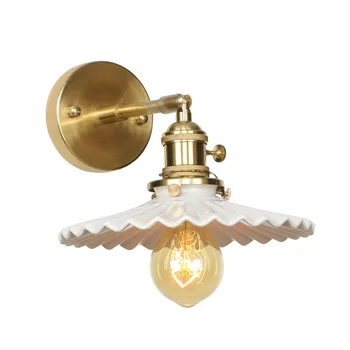Cerâmica Minimalista Lâmpada de Parede Com Interruptor de Cobre Nórdicos Luminárias Wandlamp E27 4W Quarto Espelho do Banheiro, Luz Applique Murale