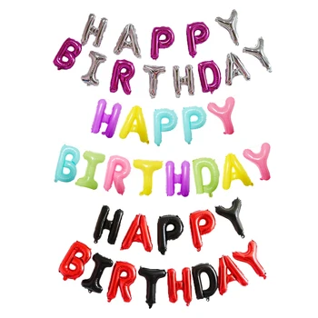 feliz aniversário balão de 16 polegadas, letra de folha de alumínio balão de adultos, crianças, festa de aniversário, decoração de balão roxo conjunto